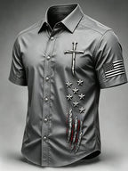 Men's Faith patriotic printed casual shirt