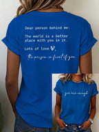 Women's Mental Health Slogan Print T-Shirt