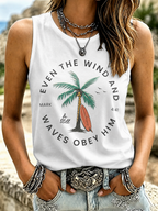 Women'S Even The Wind And Waves Obey Him Tank Top