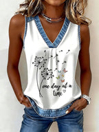 Women's One Day At A Time Print Tank Top