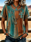 Women'S Western Style Faith Art Hollow T-Shirt