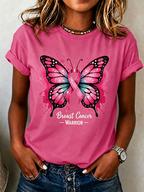 Women's Breast Cancer Awareness Print Casual T-Shirt