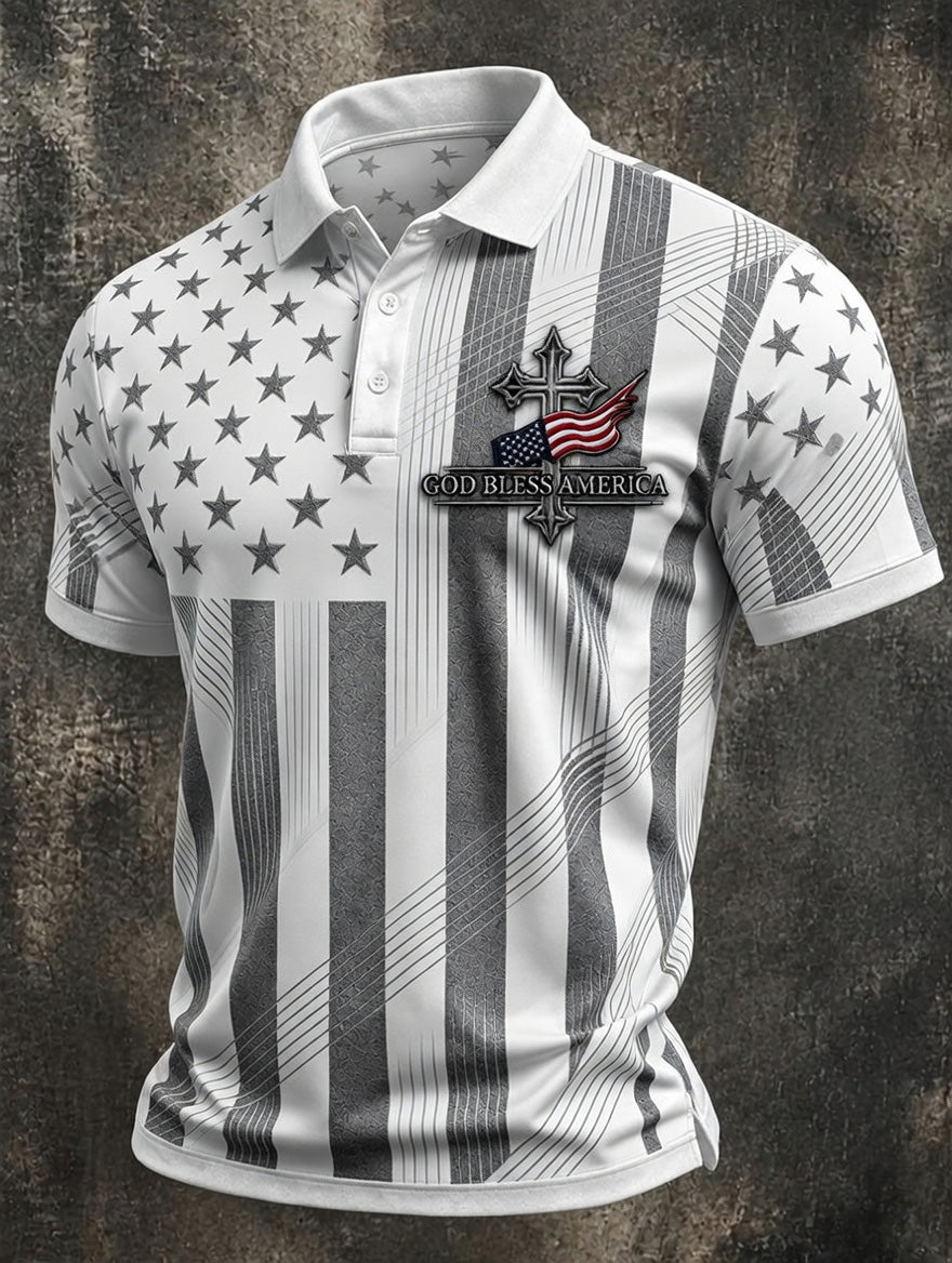 Men's 250th Anniversary Print Short-sleeve Polo Shirt