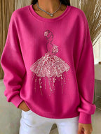 Women'S Pink Art Casual Texture Sportswear