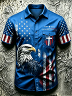 One Nation Under God Commemorative Printed Pocket Shirt Of American Faith