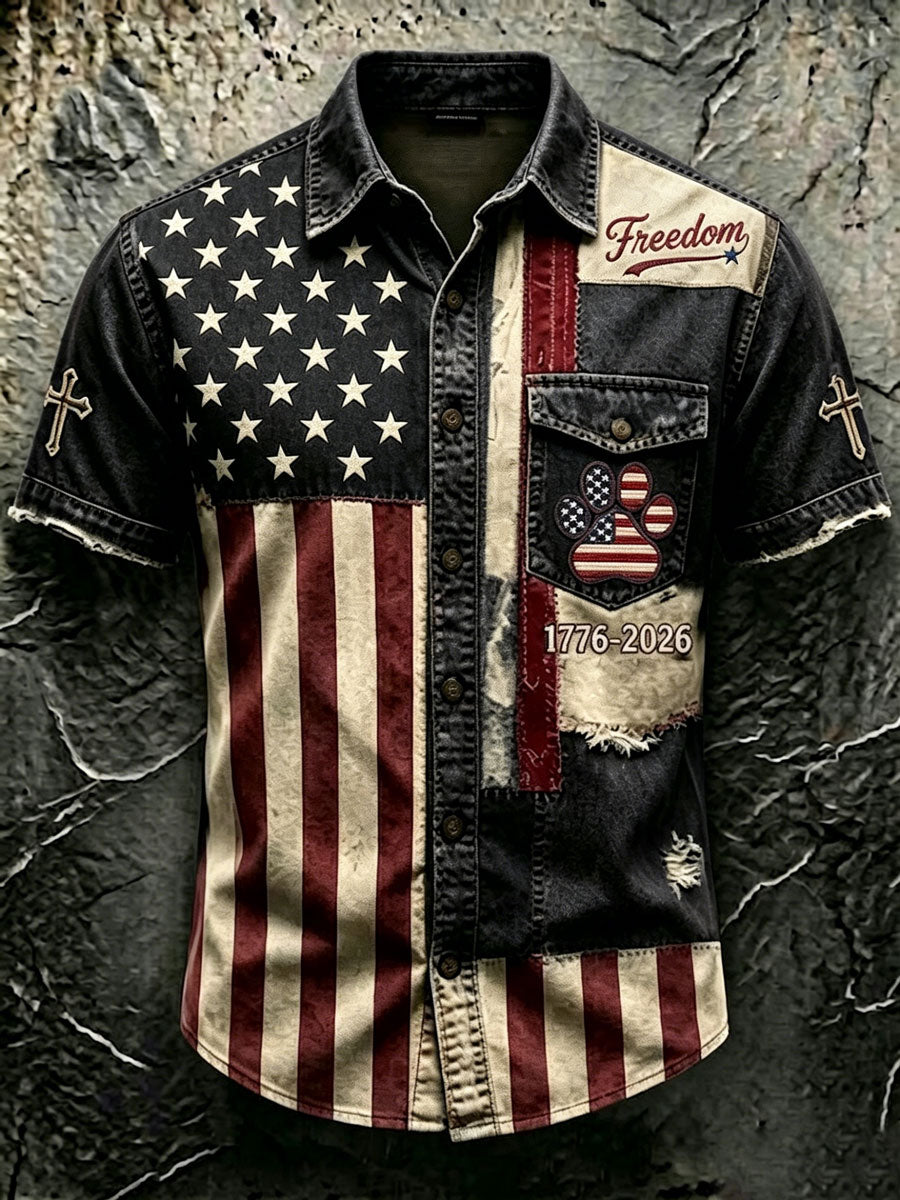 Men'S 250Th Anniversary National Paw Prints Faith Print  Shirt
