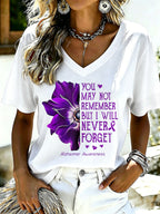 Women'S Alzheimer's awareness Printed Casual T-Shirt
