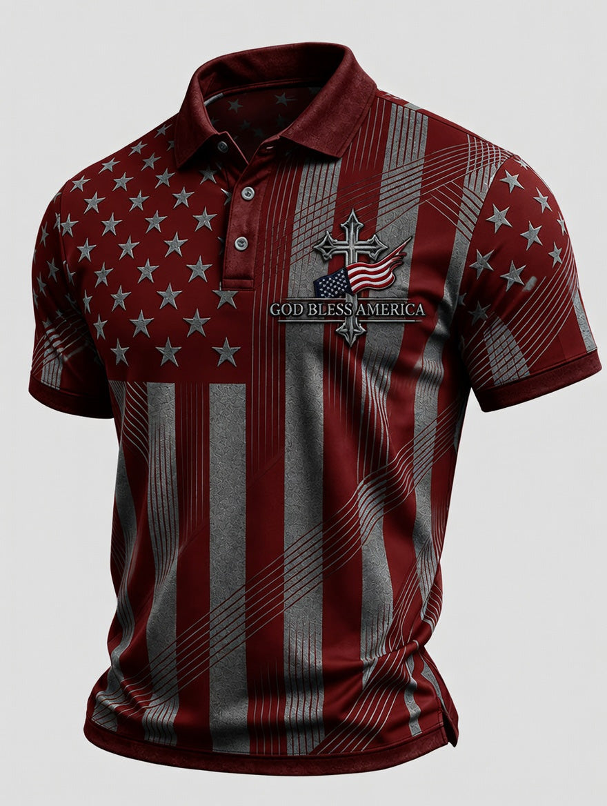 Men's 250th Anniversary Print Short-sleeve Polo Shirt