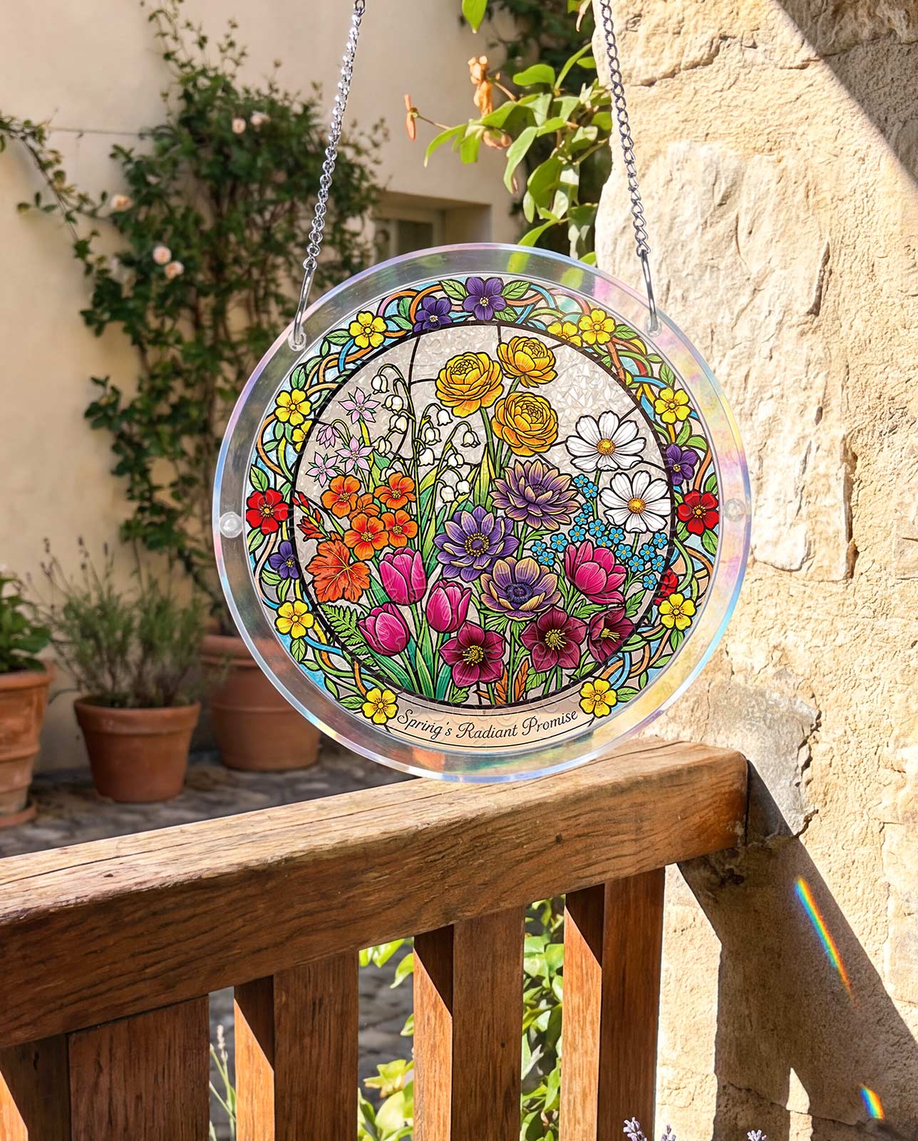 Acrylic Jigsaw Puzzle Suncatcher - Spring’s Radiant Promise