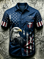 One Nation Under God Commemorative Printed Pocket Shirt Of American Faith