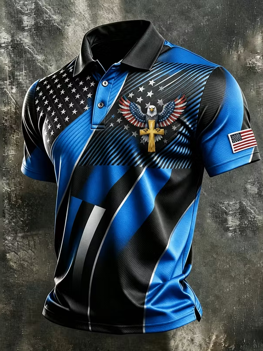 Men'S Retro Cross 250Th Anniversary Edition Short Sleeve Polo Shirt