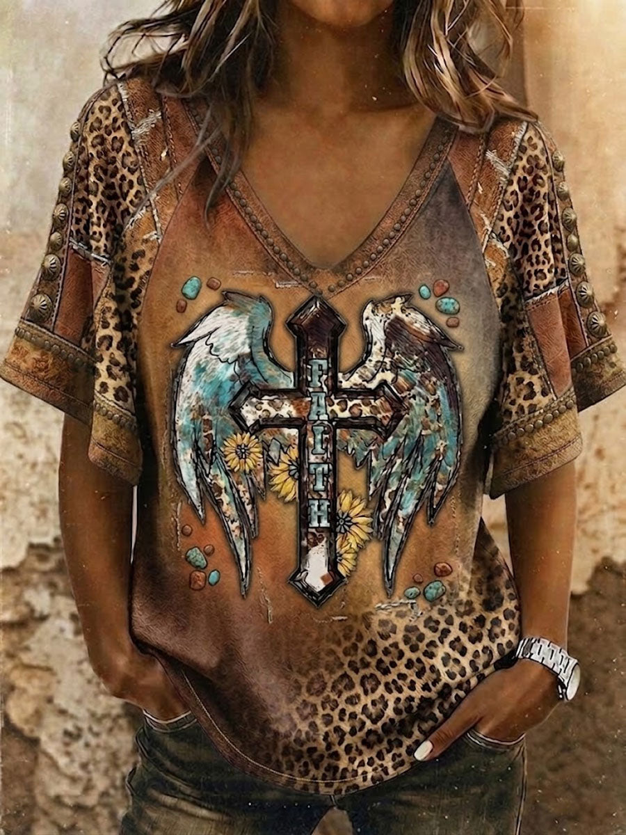 Women's Western Style Faith Top