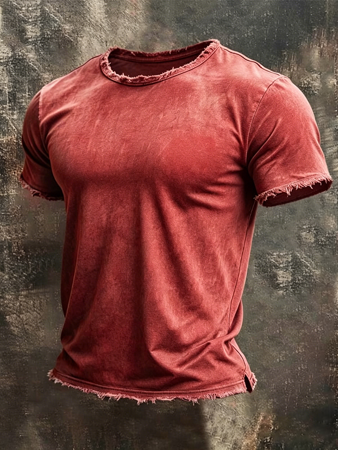 Men's solid color design Casual T-shirt