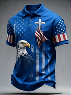 American Commemorative Cross Faith Printed Polo Shirt