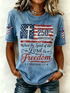 250Th Anniversary Commemorative Faith Glitter Printed Round Neck Top In The United States