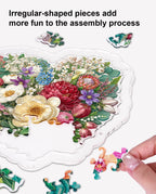 Acrylic Jigsaw Puzzle Suncatcher - Blush Garden Heart