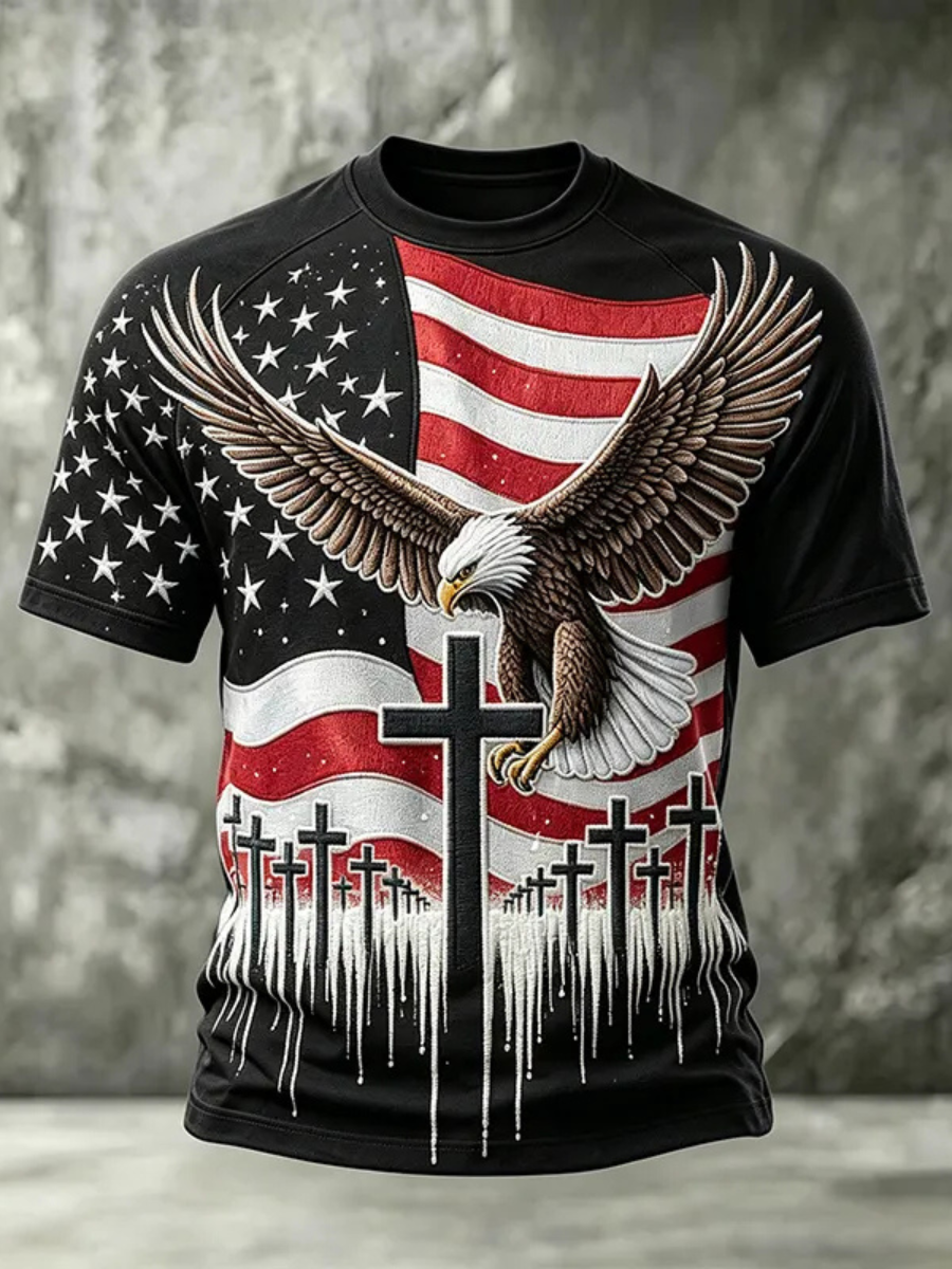 Men's faith printed casual T-shirt
