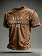 Men'S USA  Independence Day   Faith Art Printed T-Shirt