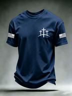 Men'S American Flag Cross Printed Short Sleeve T-Shirt