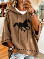 Women's Western Retro Style Animal Printed Hoodie