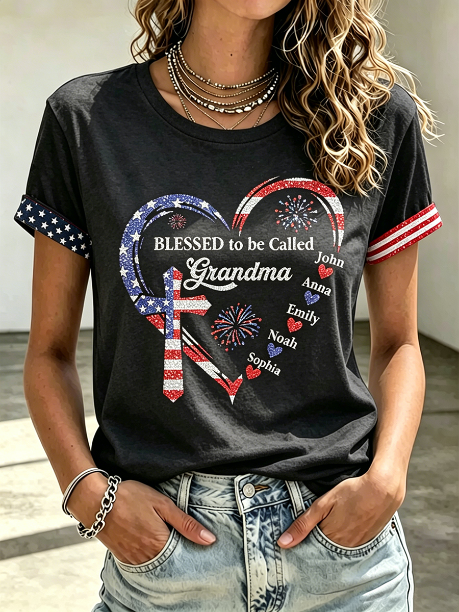 250Th Anniversary Commemorative Faith Glitter Printed Round Neck Top In The United States