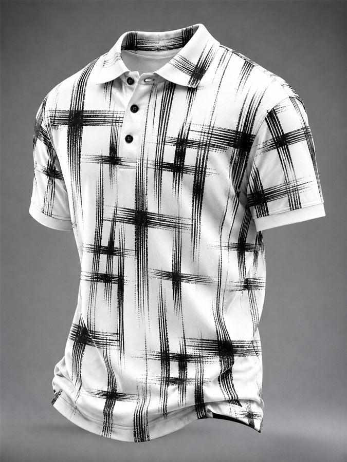 Men's Faith Cross Printed Casual Polo Shirt