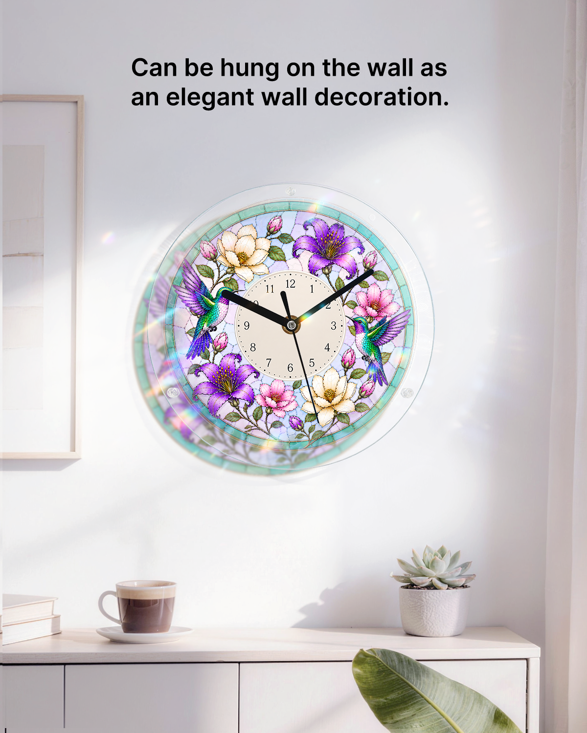 DIY Acrylic Puzzle Clock Kit - Spring Hummingbirds Bloom