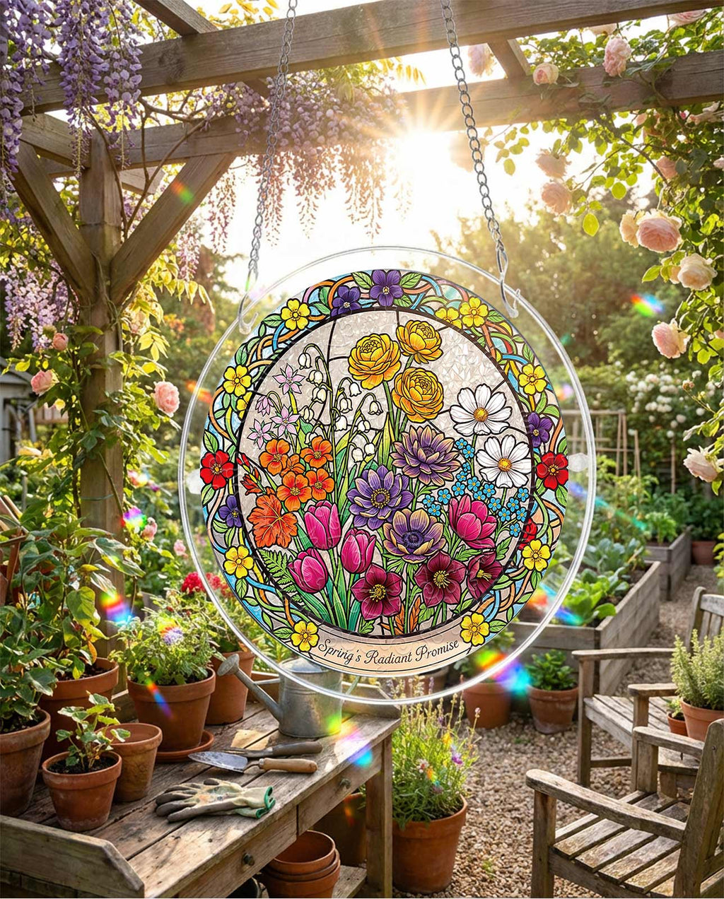 Acrylic Jigsaw Puzzle Suncatcher - Spring’s Radiant Promise