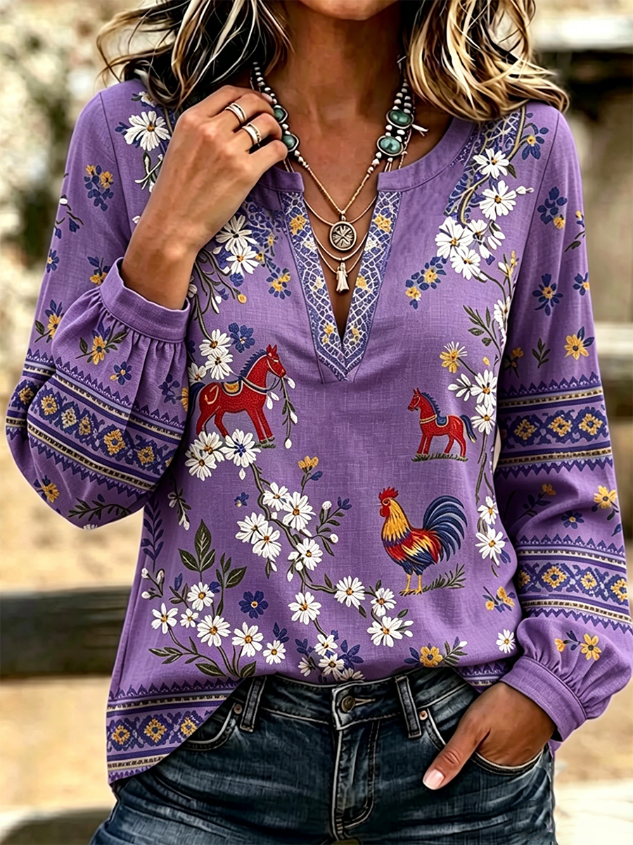 Women'S Floral Printed Top