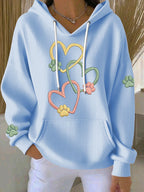 Women'S Dog Paw Print Hooded Sweatshirt