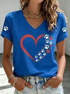 Women'S Paw Print Heart T-Shirt