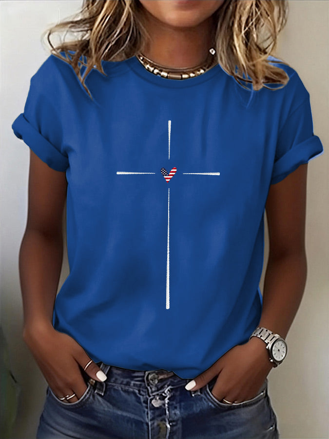 Women'S Casual Patriotic Faith T-Shirt