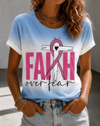Women'S Belief In Breast Cancer Publicity Print Short Sleeve T-Shirt