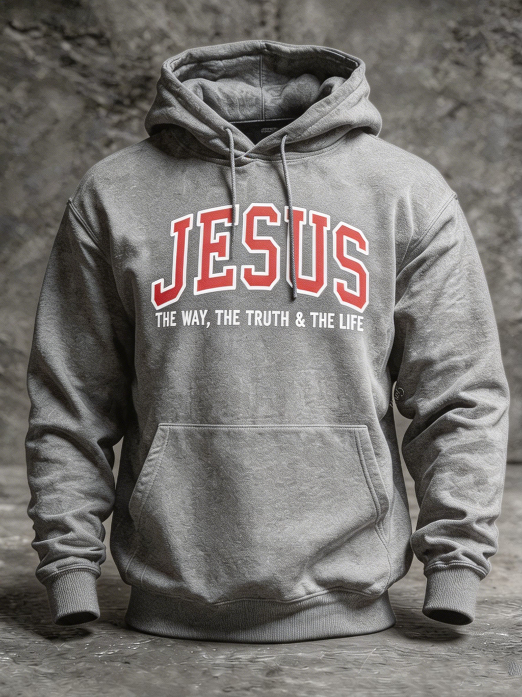 Retro Jesus Print Men'S Hooded Sweatshirt