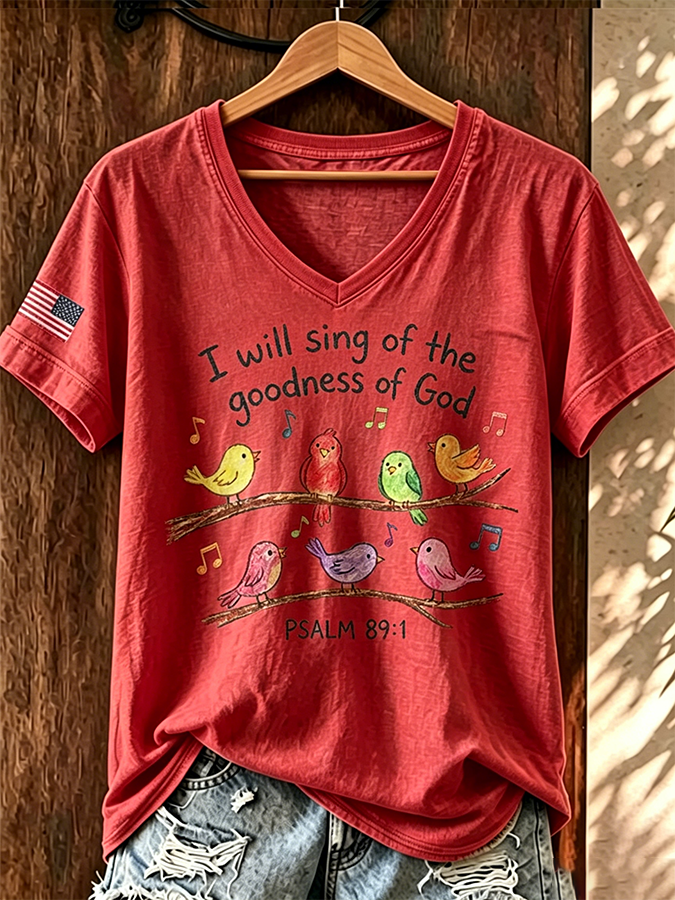 Women'S I Will Sing Of Thegoodness Of God Print Top