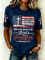 250Th Anniversary Commemorative Faith Glitter Printed Round Neck Top In The United States