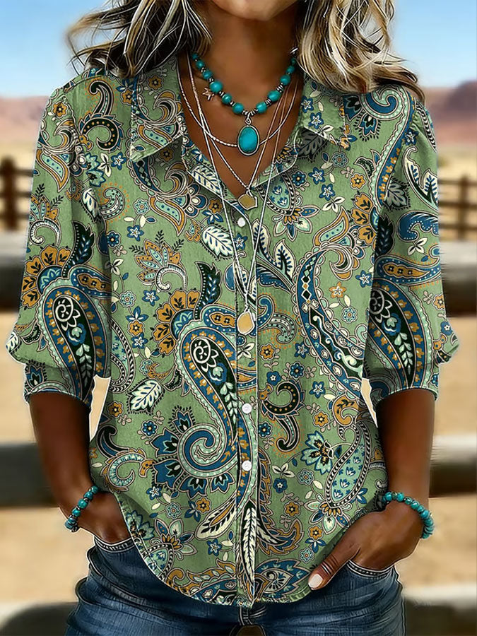 Women's Casual Retro Cotton Linen Shirt