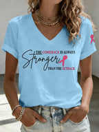 Women'S Breast Cancer Awareness Printed Casual T-Shirt