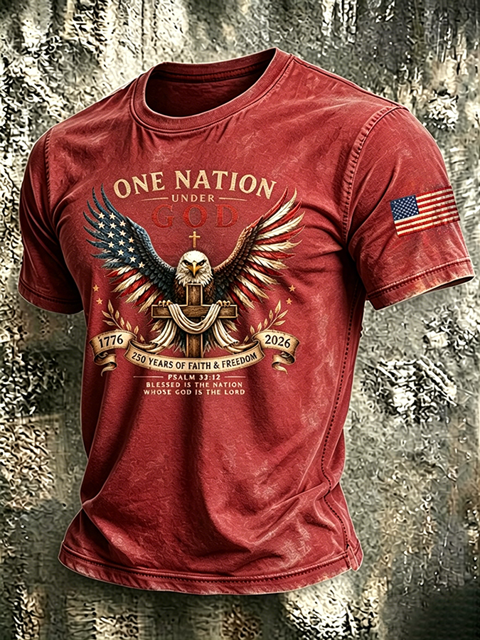 Men'S Patriotic Printed T-Shirt With Beliefs
