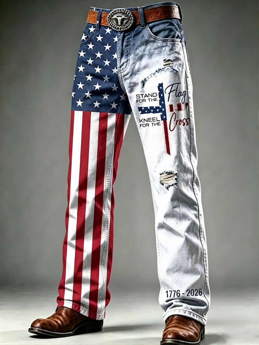 Men's 250th Anniversary Printed Casual Jeans