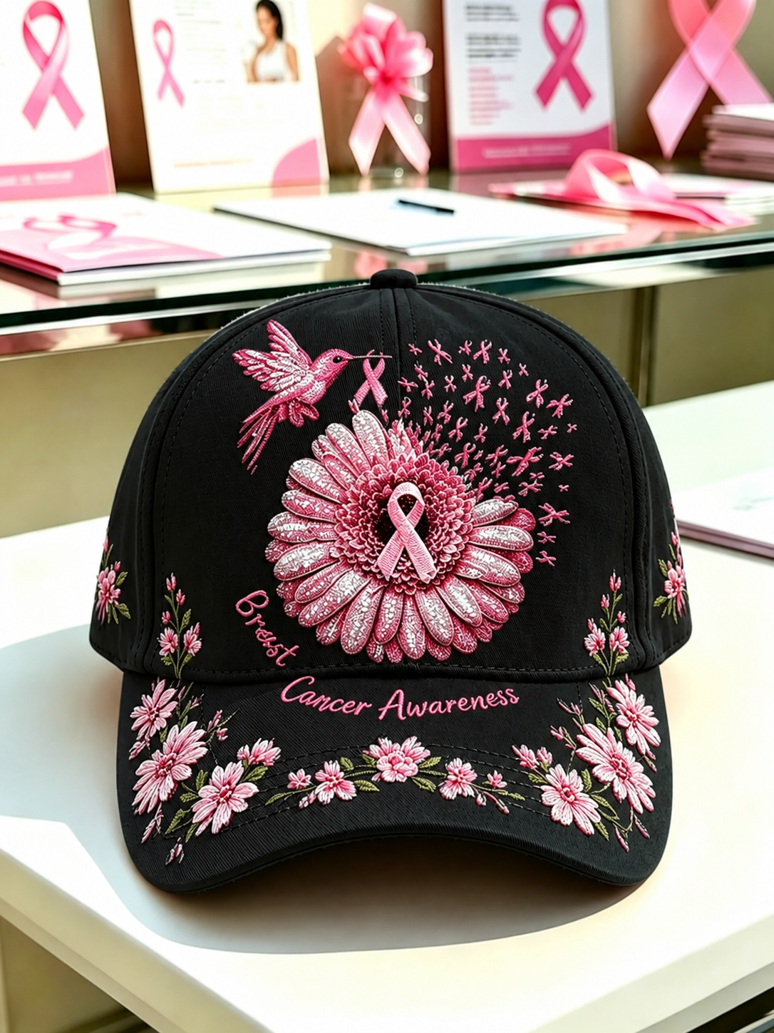 Unisex Retro Breast Cancer Awareness Promotion Casual Comfortable Baseball Cap