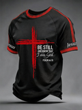 Men's Be Still And Know That I Am God Printed Casual T-shirt