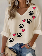 Women's Retro Animal Paw Print T-Shirt