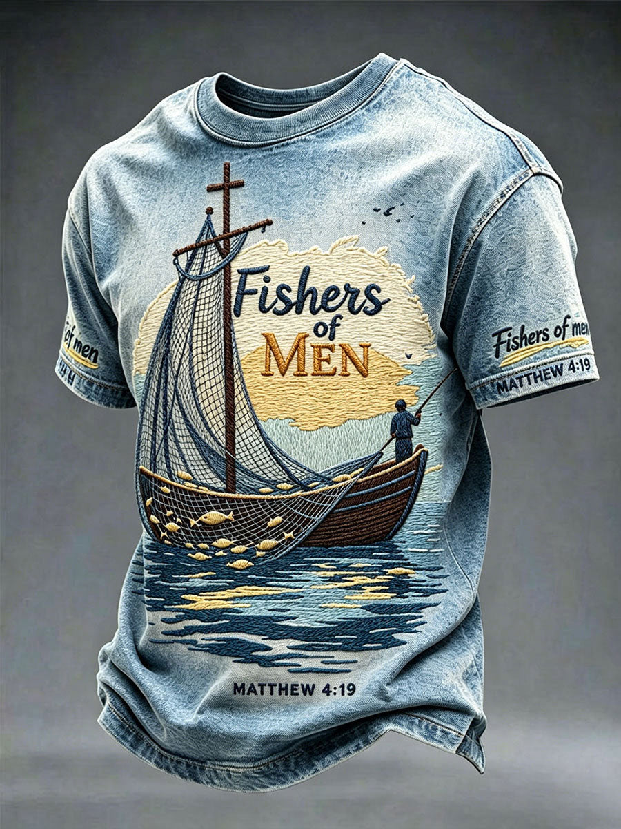 Men'S Faith  Print Casual Top