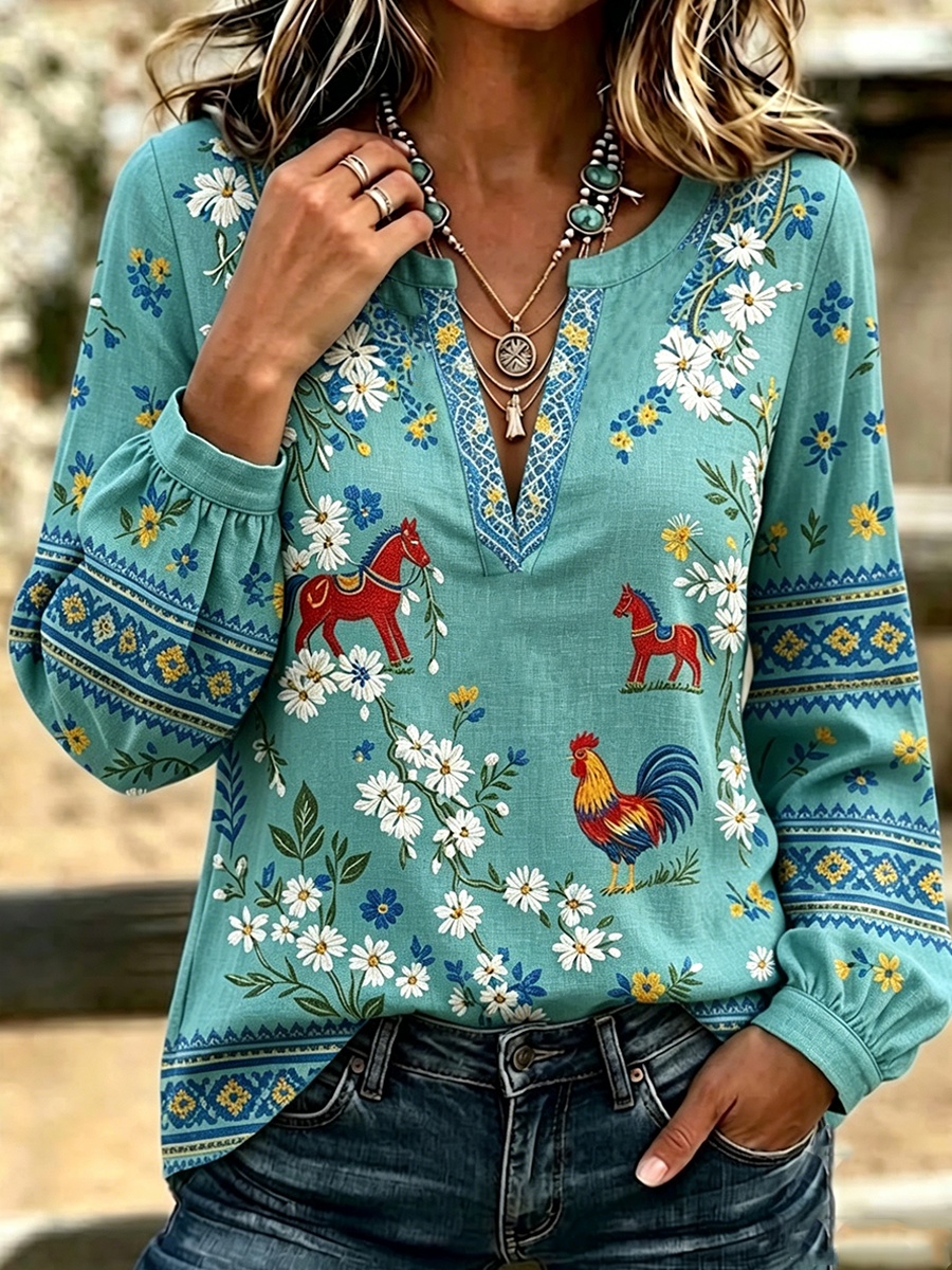 Women'S Floral Printed Top