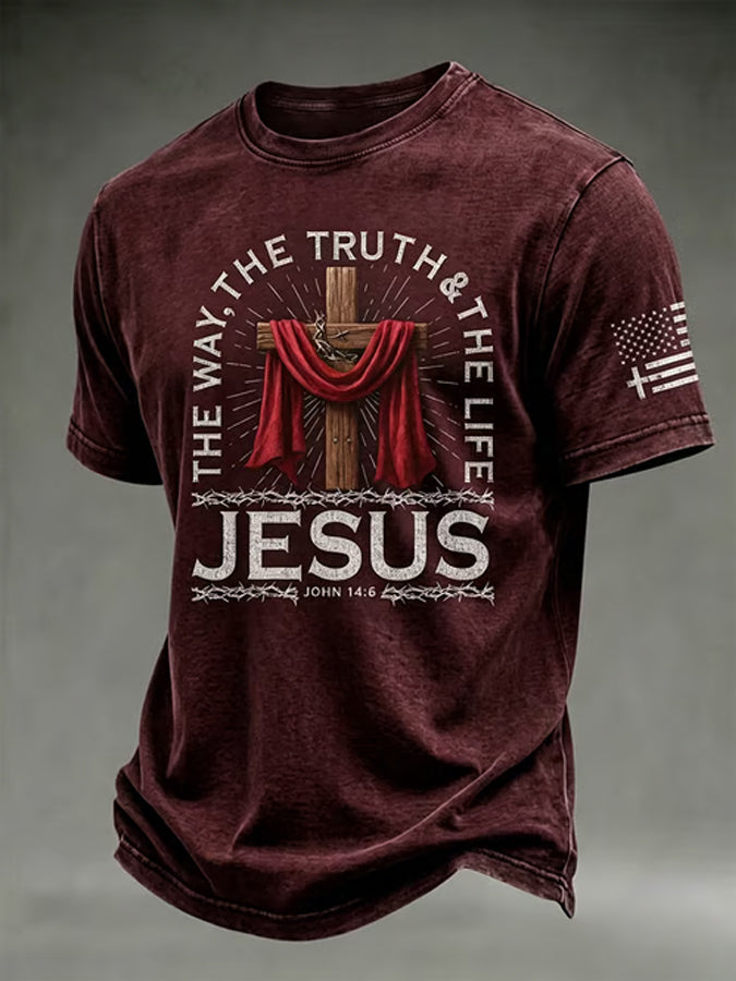 Men'S Faith Print Short Sleeve T-Shirt