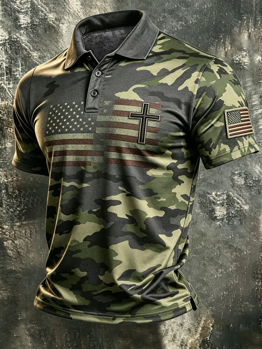 Men's American 250th Anniversary Faith Printed Polo Shirt