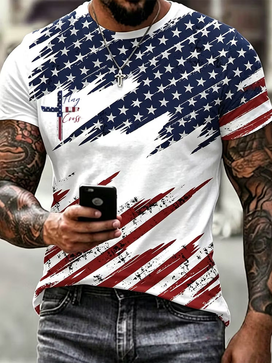 Men's Faith America 250th Anniversary Art Print Casual T-Shirt