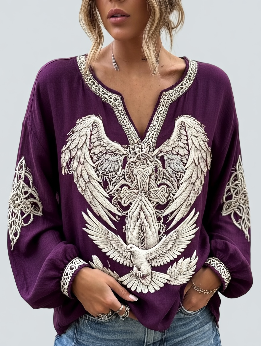 Women'S Faith Printed Casual Round Neck Top