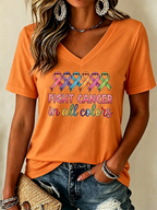 Women'S Cancer Awareness Print Short-Sleeve T-Shirt